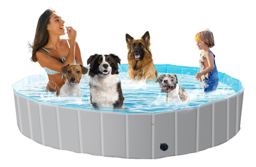 Max Piscina Plegable Para Perros Y Mascotas, Piscina De Plas