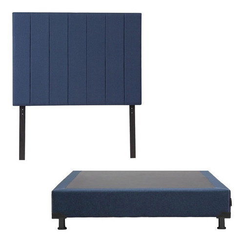 Cabecera King Size Dicasa Argos + Box Dicasa Azul