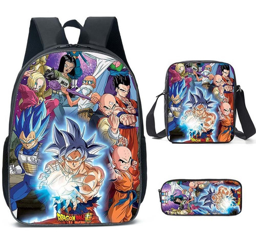 Mochila De 3 Piezas Dragon Ball Z Goku Para Niños