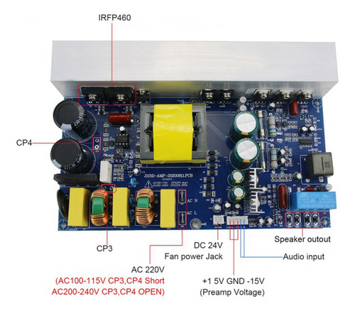 Placa Amplificadora De Potencia Clase D De 1000 W, Placa De