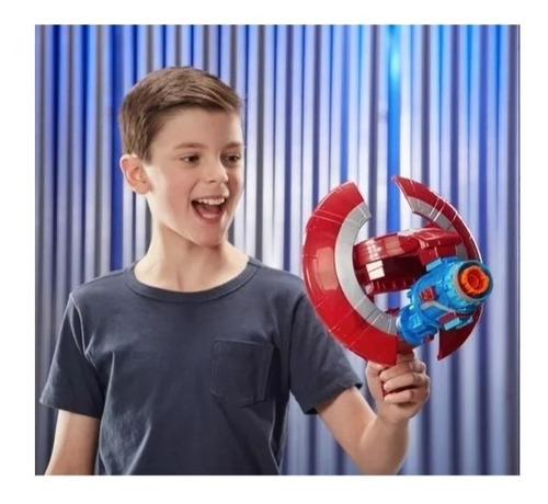 Imagen 2 de 4 de Pistol Escudo Capitan America Nerf Lanzador Xtreme C