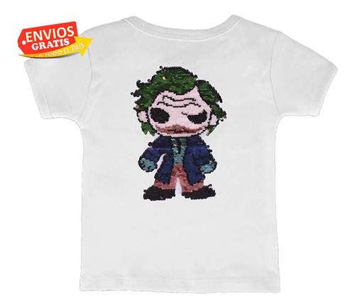 Playera Blusa Joker Dc Batman Lentejuela Reversible Guason