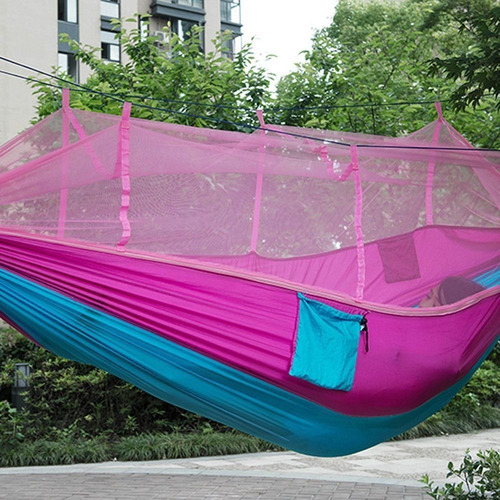Portátil De Viaje Camping Nylon Tela Paracaídas Hamaca Colga