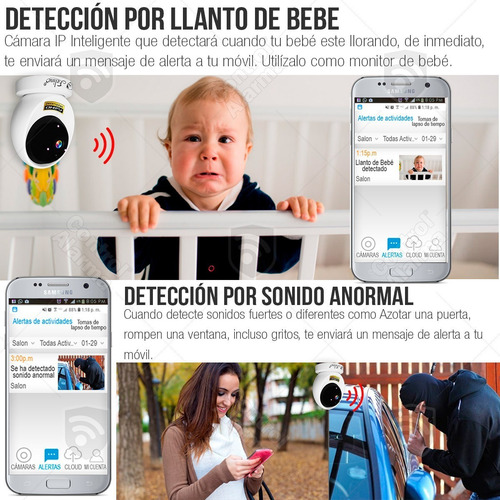 Imagen 4 de 10 de Camara Wifi Ip Full Hd Seguridad Deteccion Movimiento Audio Vision Nocturna Espia Grabacion Nube Alarma Casa