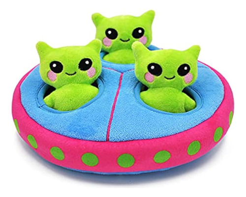 Hugsmart Pet - Space Paws Ufo | Squeaky Hide And Seek Juguet