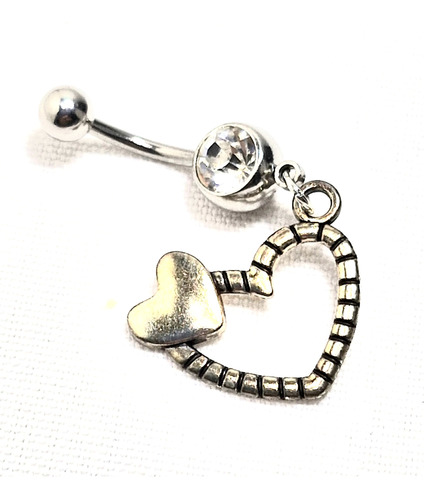 Piercing Ombligo Con Strass Corazon Wizard Argentina Joyas