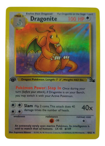 Dragonite - Holo - Fossil Set 4/62 1st Edition 1999 - Proxy Dragonite Inglés