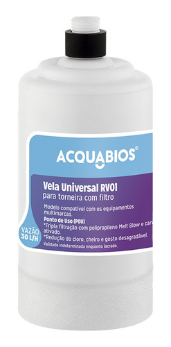 Refil Carvão AQUABIOS Filtro Água Lorenzetti Acqua Bella Vitale