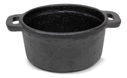 12 Cacerolas Redonda Hierro Fundido Para Guarniciones 390 Ml Color Negro