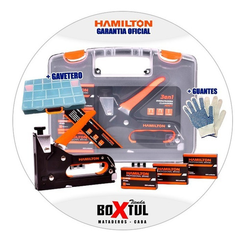 Imagen 2 de 10 de Kit Engrapadora Clavadora Profesional Hamilton Pepkit + Orga
