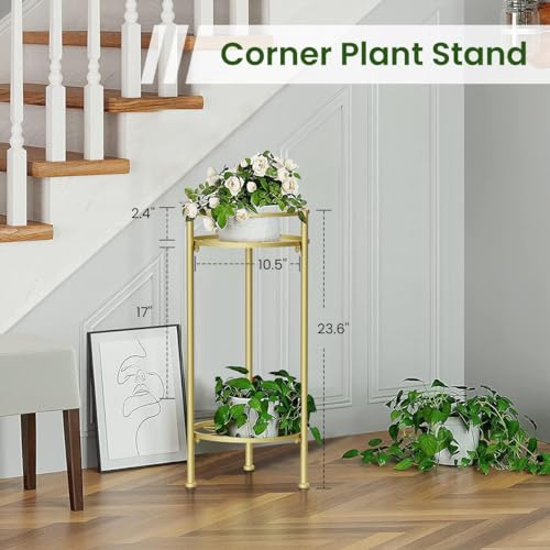 H Homexin Soporte De Planta Interior Al Aire Libre, 2 Nivele