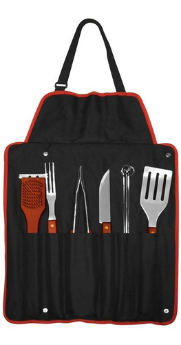 Delantal Asador Bbq Con 9 Herramientas Para Asado