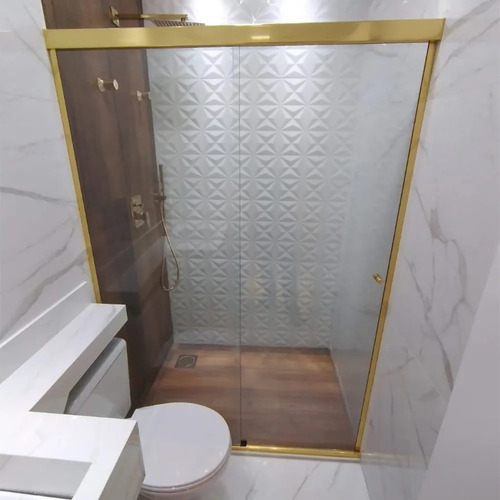 Imagem 2 de 3 de Kit Box Banheiro Evidence Flat F1-150x1,90mts - Gold Dourado