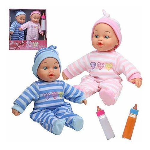 Mommy & Me 12  Twin Baby Dolls Niño Y Niña Con Mamelucos Y S