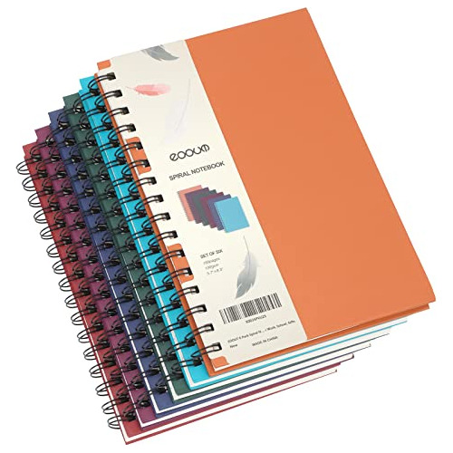 Eoout 6pcs Cuaderno Espiral De Tapa Dura, Revistas 6ymq6