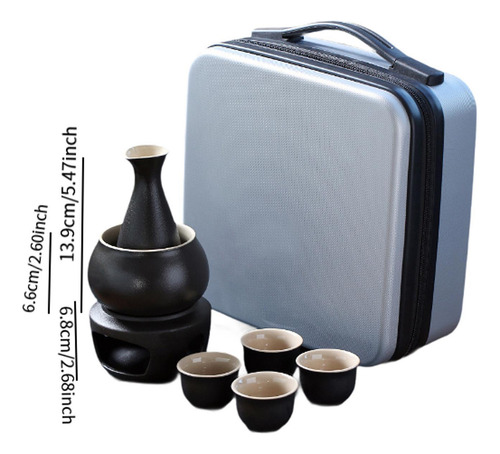 Juego De Sake De Cerámica Con Bebida De Sake Más Negro