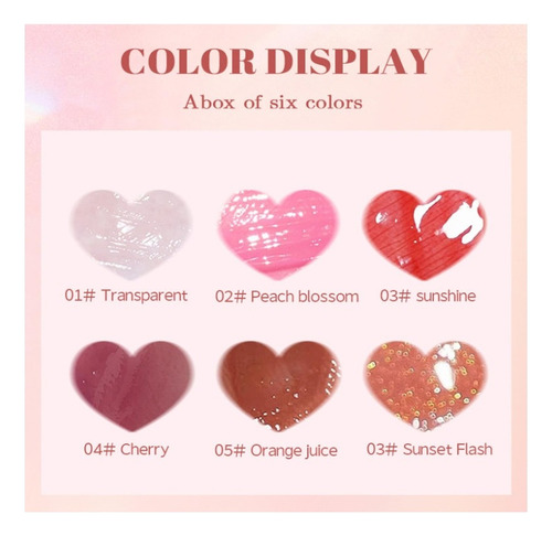 Set De 6 Aceites Para Labios Lip Glow Oil Gloss Hidratante
