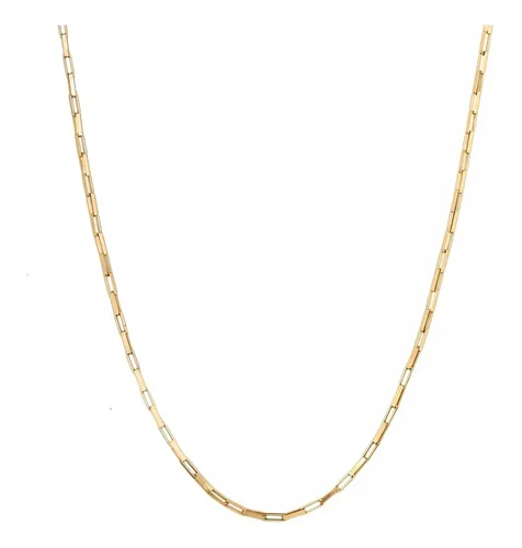 Cordão Corrente Masculina Cadeado 2.7gr 60cm Ouro 18k Maciça