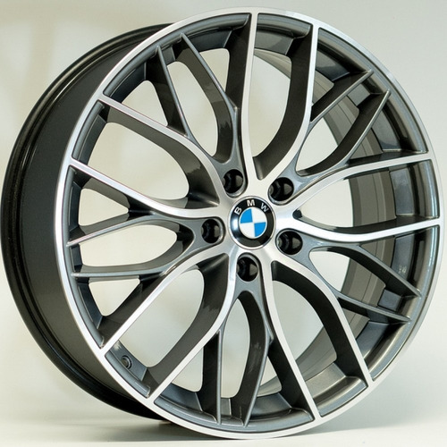 Rodas Bmw 335 Biturbo Aro 17 (5x120) (jogo) + Bicos Cor Grafite Diamantado