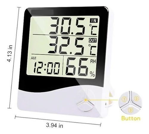Termo-higrômetro Relógio Digital Umidade Temperatura Ar