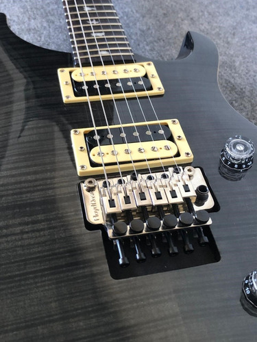 Prs Se Custom 24 Floyd Rose Paul Reed Smith Diestro Transparent Black Palo De Rosa (Usado)