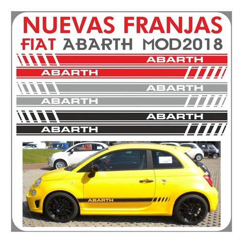 Calcos Fiat  Abarth Modelo 2018 - 2 Franjas Laterales