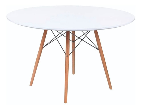 Mesa De Comedor Redonda Pata Madera - Eames 100cm 