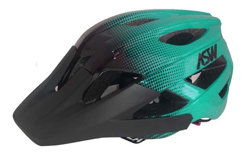 Capacete Asw Bike Accel Dots Verde E Preto In Mold