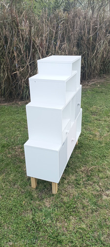 Repisa Estantería Cajones Mdf Melaminico Base De Madera