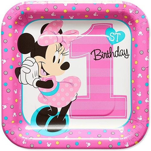 Amscan - Platos De Postre De Minnie Mouse De Disney, Platos