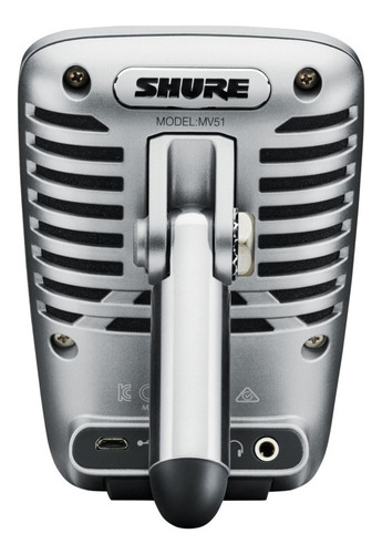Imagen 3 de 3 de Micrófono Shure Motiv MV51 condensador cardioide plata