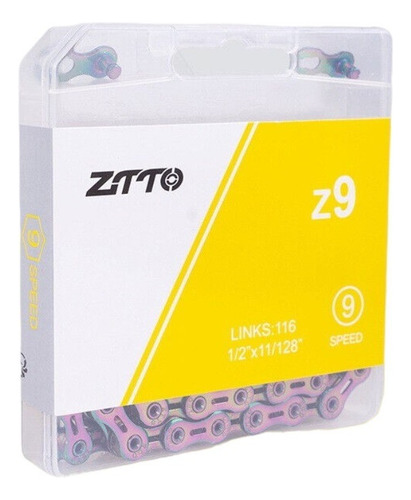 Cadena Ztto Z 9v. E L - Tornasolada Hueca . 116 Eslabones Color Rainbow