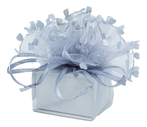 Saquinho P/ Bem Casado 26cm - 50 Unidades - Flor De Organza