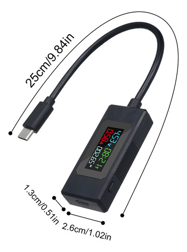 Probador De Voltaje Y Corriente Usb-c, Pantalla Lcd De 4-30