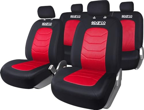 Sparco Spc1019rs 11-piece Car Seat Cover Set, S-line Corsa,