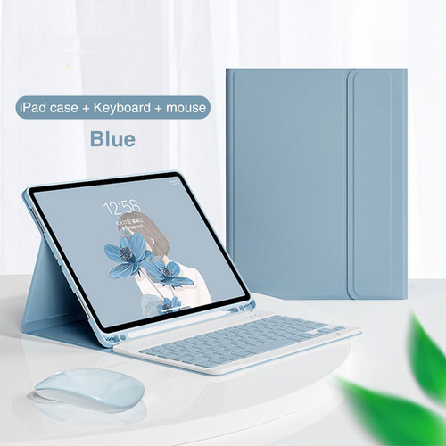 Imagen 1 de 10 de Funda Con Teclado Para iPad 9th 8th 7th Gen 10.2 Con Ratón Ñ