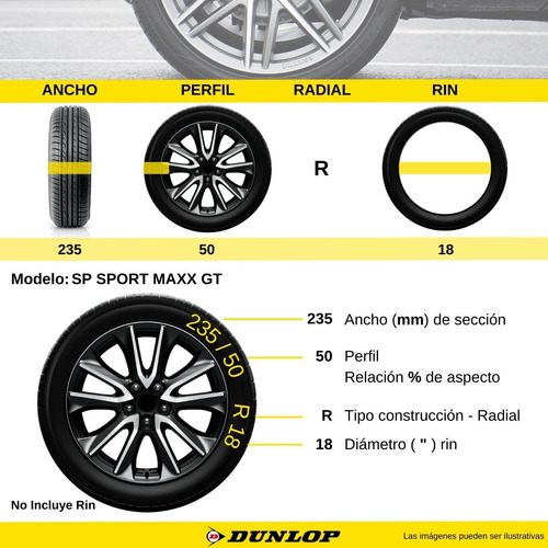 Llanta 235 50 R18 Dunlop Sp Sport Maxx Gt 97 V
