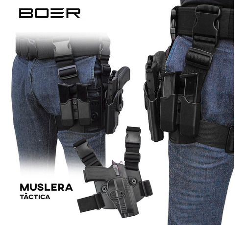 Kit Funda Pistolera Bersa Porta Cargador Simple Muslera 2 T