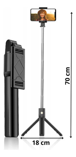 Bastão Tripé De Selfie Para Celular Com Controle Bluetooth