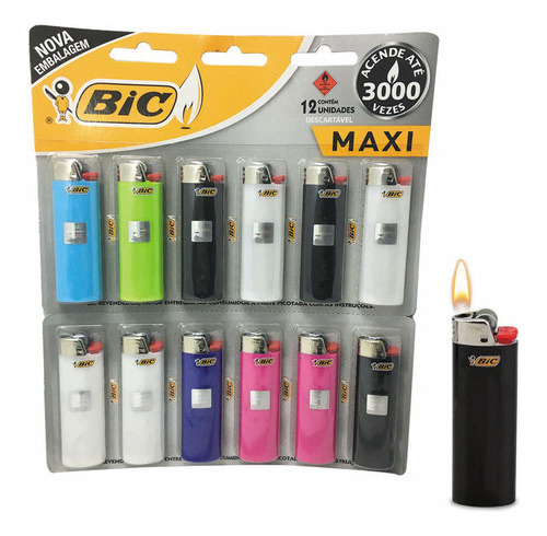 Isqueiro Bic Grande Original Fogo Forte Cor Sortida 1 Uni