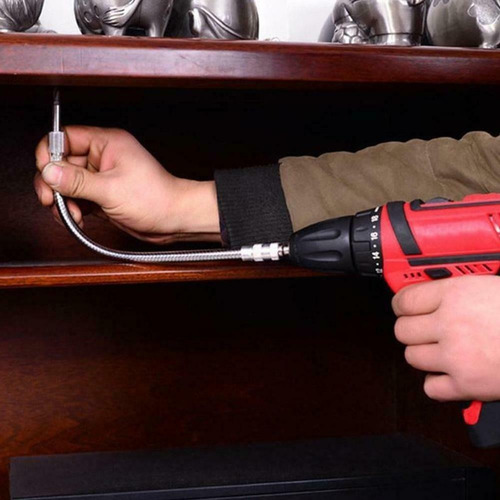 Imagen 3 de 4 de Extensión Flexible Metal 30cm Atornillador O Taladro