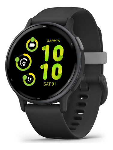 Reloj Garmin Vívoactive 5 Slate de aluminio negro, caja negra, correa negra, bisel negro