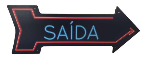 Placa Decorativa Seta Direção Em Mdf - Saída