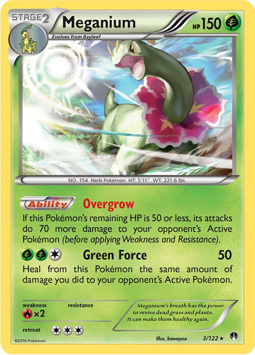 Cartas Pokemon Meganium 3/122 Holo Breakpoint Bkp