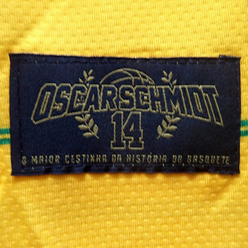 Camiseta Basquete Brasil Oscar Schmidt 14 Pan Braziline
