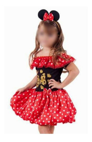 Fantasia Minnie Infantil Princesa Vestido Cosplay Anime