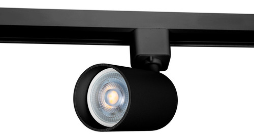 Lampara De Riel Dirigible 3 Spots Led 18w Cálida Atenuable Estructura Negro