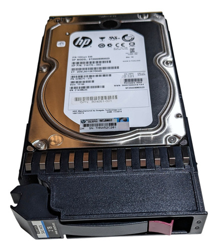 Hd Enterprise Servidor Hp 2tb 7.2k Sas 3.5 C/ Gaveta