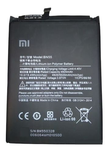 Bateria Xiaomi Bn55 Para Redmi Note 9s Belgrano