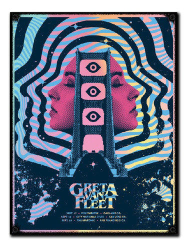 #292- Cuadro Vintage 21 X 29 Cm / Greta Van Fleet No Chapa 